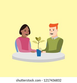 couple on the date vector illustration for web