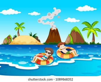 A Couple on Honeymoon Holiday illustration