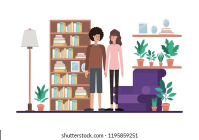 couple on livingroom avatars characters