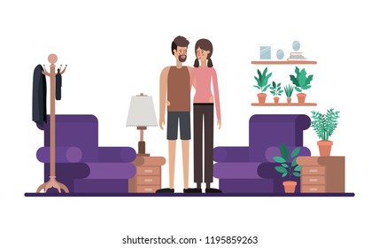 couple on livingroom avatars characters
