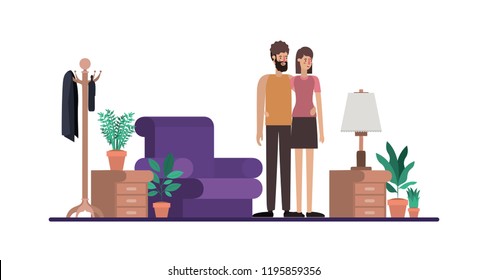 couple on livingroom avatars characters