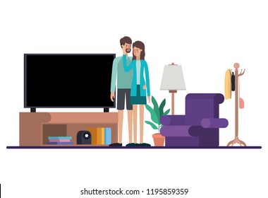 couple on livingroom avatars characters