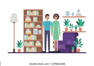 couple on livingroom avatars characters