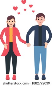 Couple on love character in valentines day