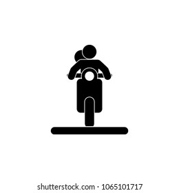 couple on a motorcycle icon. Element of couples in love illustration. Premium quality graphic design icon. Signs and symbols collection icon for websites, web design, mobile app on white background