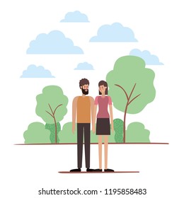 couple on the park avatars characters