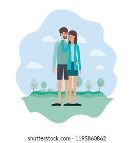couple on the park avatars characters