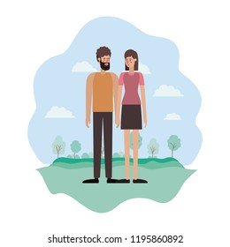 couple on the park avatars characters