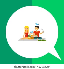 Couple On Picnic Icon