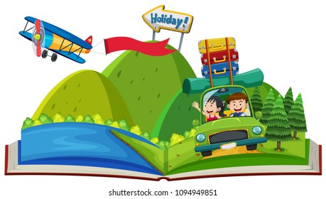 A Couple on the Road Trip illustration