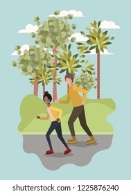 couple on roller skates in the park