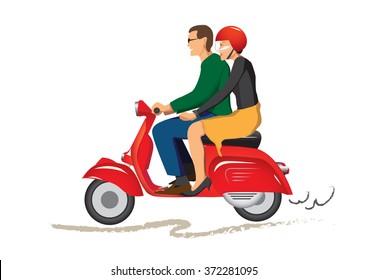 couple on scooter