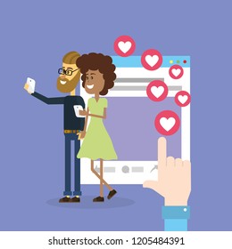 Couple on social networks