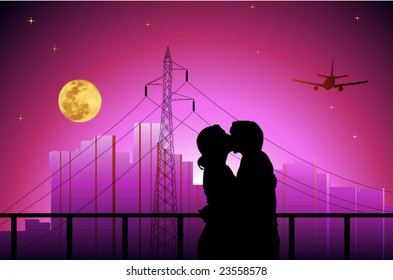 Couple on the sunset