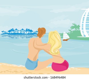 couple on tropical beach 