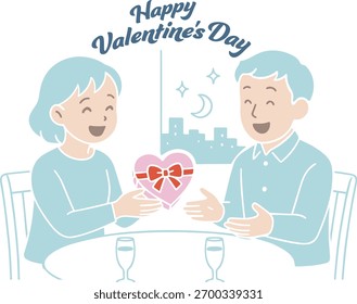 Couple on a Valentine's date, no lines