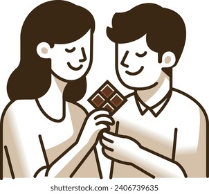 A couple on valentine's day, Simple emoticon style