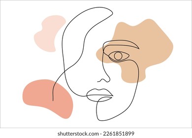 Couple one line drawing design. Vector isolated cover poster design. Love print. Couple kissing line drawing. Stock vector. EPS 10