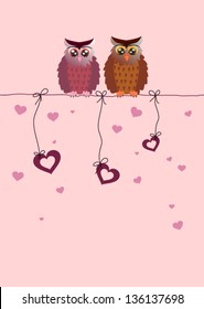 couple of owls in love
