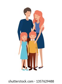 couple of parents with children avatar character