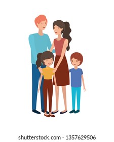 couple of parents with children avatar character