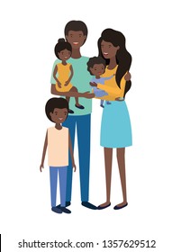 couple of parents with children avatar character