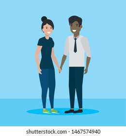 couple parents family flat design image vector illustration