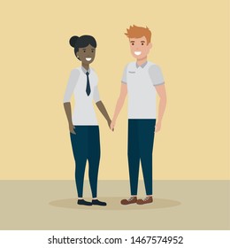 couple parents family flat design image vector illustration