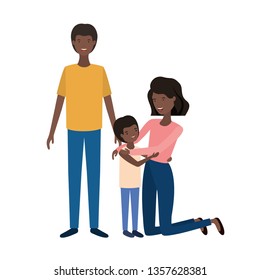 couple of parents with son avatar character