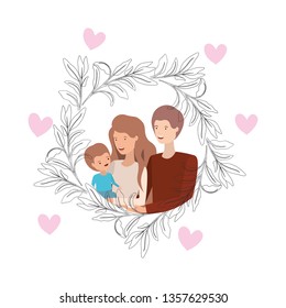 couple of parents with son avatar character