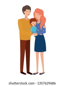 couple of parents with son avatar character