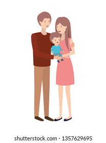 couple of parents with son avatar character