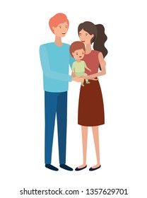 couple of parents with son avatar character