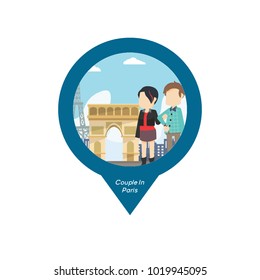 Couple In Paris Pin Map