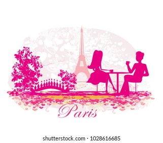 couple in the Parisian cafe