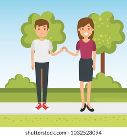 couple in the park characters