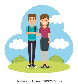 couple in the park characters