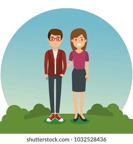 couple in the park characters