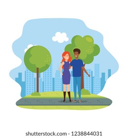 couple in the park characters