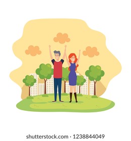 couple in the park characters