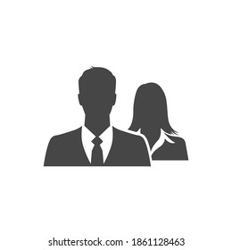 Icono de equipo Pareja Asociado de trabajo Gráfico de vectores en blanco y negro