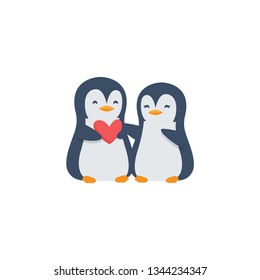 couple penguin vector on a white background