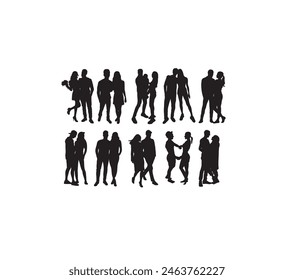 Couple People, art vector silhouette design
