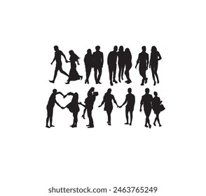 Couple People, art vector silhouette design

