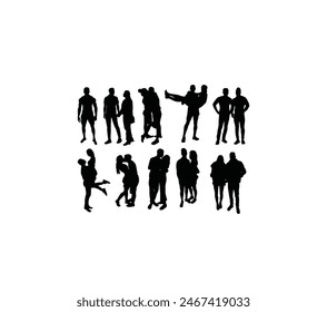 Couple People, art vector silhouette design
