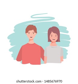 couple of people with landscape background