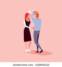 couple of people in love, man and woman embracing each other affectionately vector illustration design