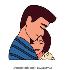 couple of people in love, man and woman embracing each other affectionately vector illustration design