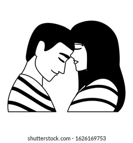 couple of people in love, man and woman embracing each other affectionately vector illustration design