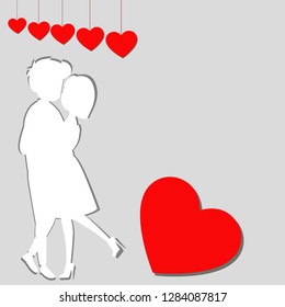 couple of people, lovers, silhouette, vector